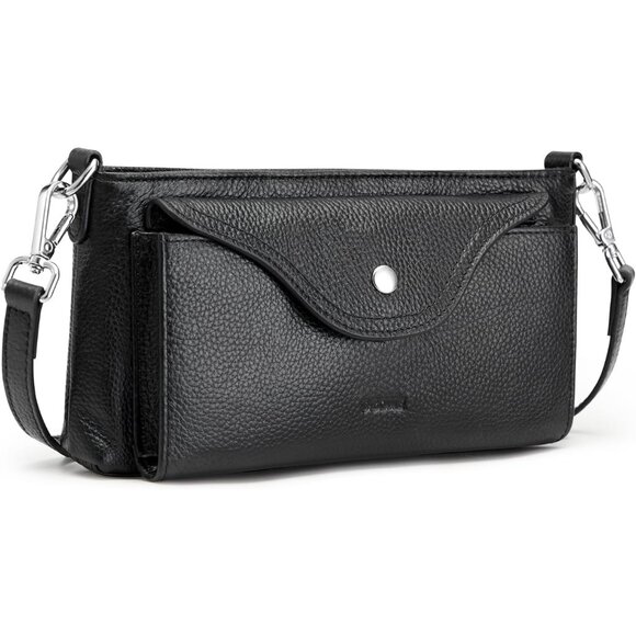 S-ZONE Leather Crossbody Bags for Women RFID Small Purse - Picture 8 of 8